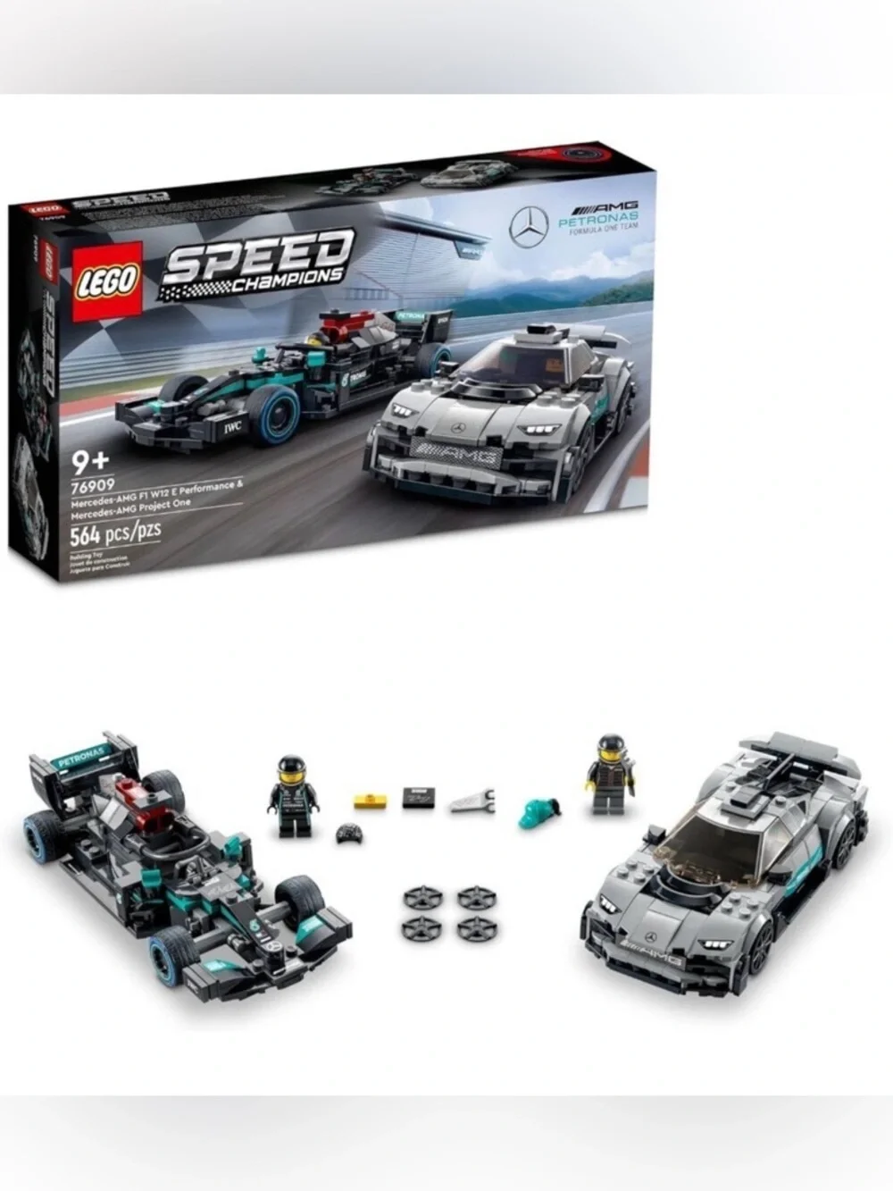 LEGO Speed Champions Mercedes F1 W12 & AMG Project One Set 76909, 564 PCS - Picture 1 of 9